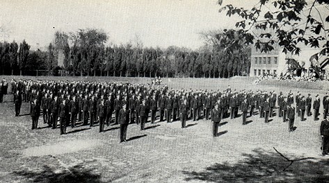 Cadet Corps drilling at WHHS 1941