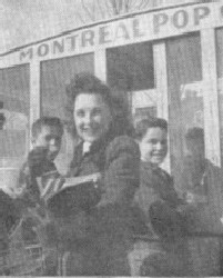 Outside at the refreshment truck in 1944